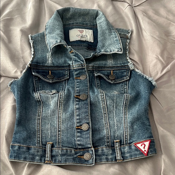 Guess Jackets & Blazers - Guess Distressed Denim Vest